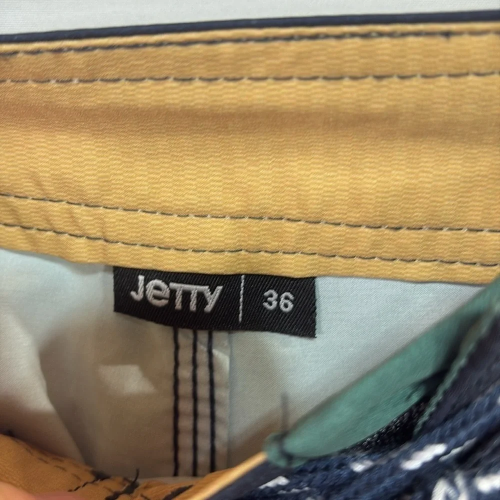 🍇 Jetty board shorts, swim trunks, Tan green, navy